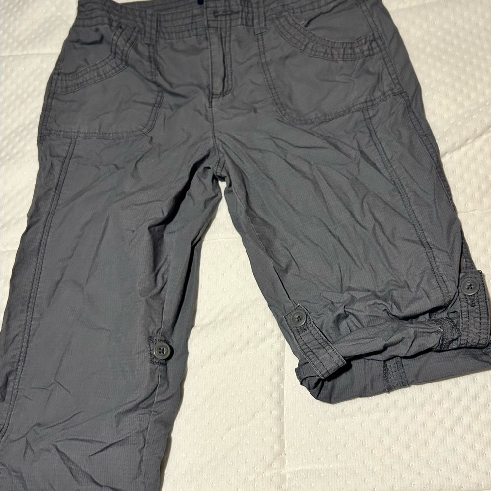 Gray French Cuff Bermuda Shorts